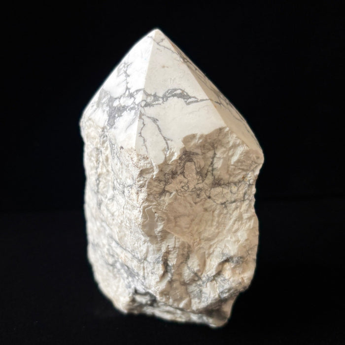 Howlite Tower Wand White Gray Crystal Point