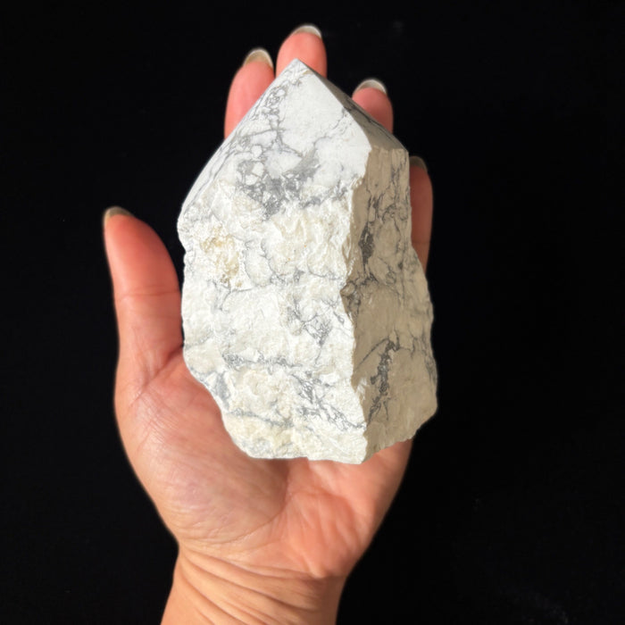 Howlite Tower Wand White Gray Crystal Point