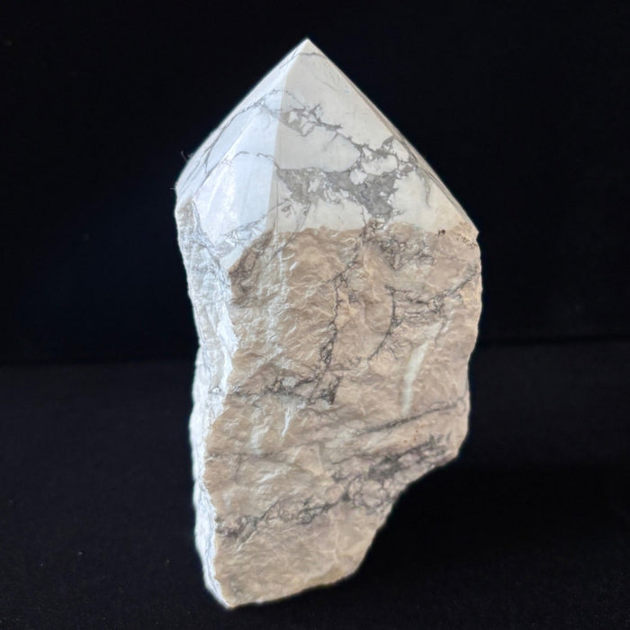 Howlite Tower Wand White Gray Crystal Point