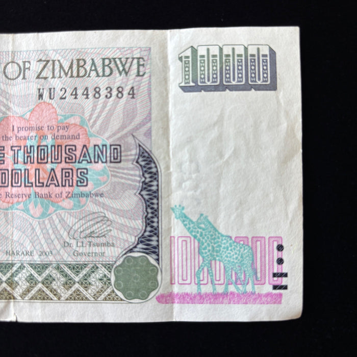 Vintage Banknote Lot of 3 Zambia Zimbabwe Giraffe Elephant African UV Watermark