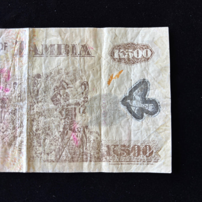 Vintage Banknote Lot of 3 Zambia Zimbabwe Giraffe Elephant African UV Watermark