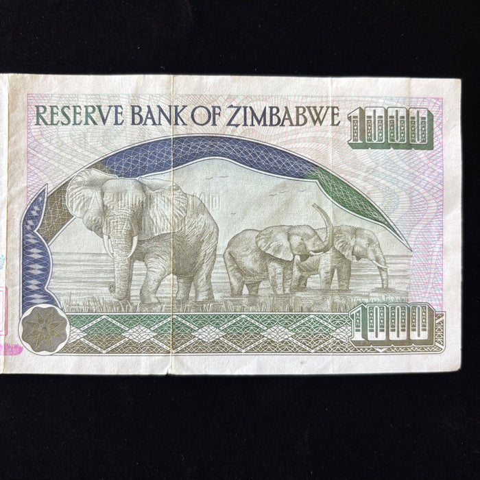 Vintage Banknote Lot of 3 Zambia Zimbabwe Giraffe Elephant African UV Watermark