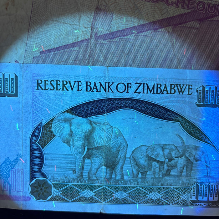 Vintage Banknote Lot of 3 Zambia Zimbabwe Giraffe Elephant African UV Watermark