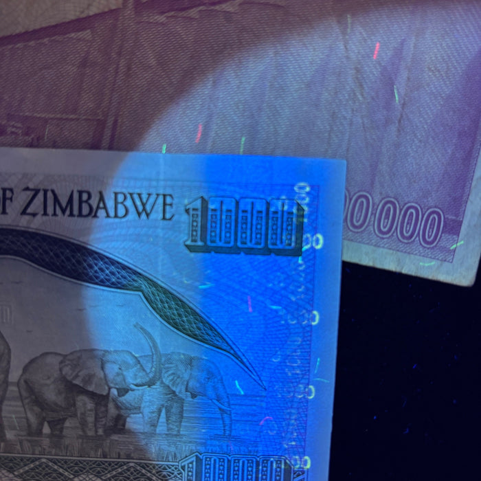 Vintage Banknote Lot of 3 Zambia Zimbabwe Giraffe Elephant African UV Watermark