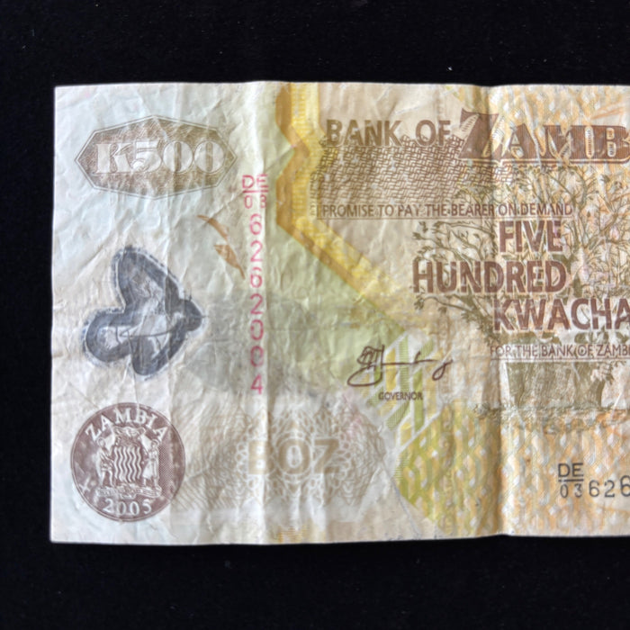 Vintage Banknote Lot of 3 Zambia Zimbabwe Giraffe Elephant African UV Watermark