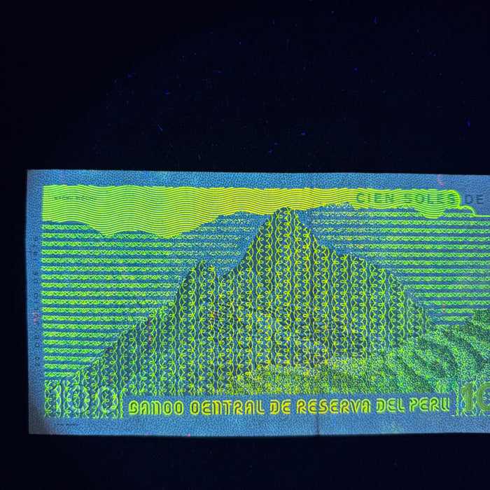 Vintage Banknote 1976 Peru 100 Soles Oro UV Verified Tupac Amaru II Machu Picchu