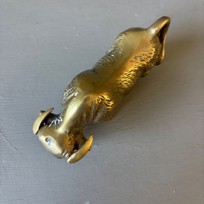 Vintage Solid Brass Charging Bull Figurine Wall Street Stock Market Statue 5.5"
