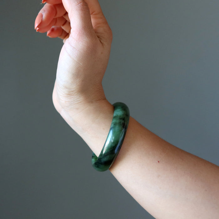 Jade Bangle Bracelet Fine Green Canadian Nephrite