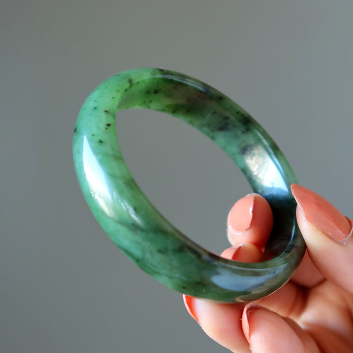 Jade Bangle Bracelet Fine Green Canadian Nephrite