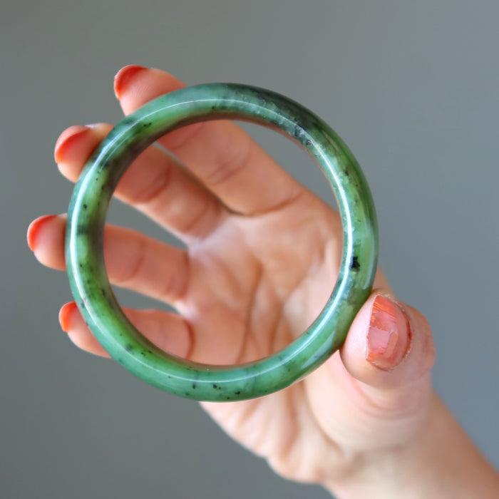 Jade Bangle Bracelet Fine Green Canadian Nephrite