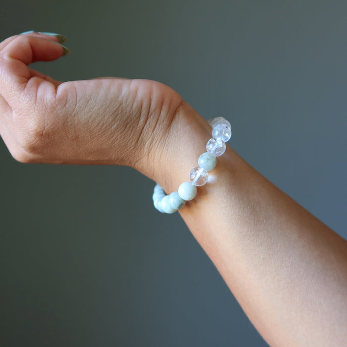 jade and clear quartz bracelet