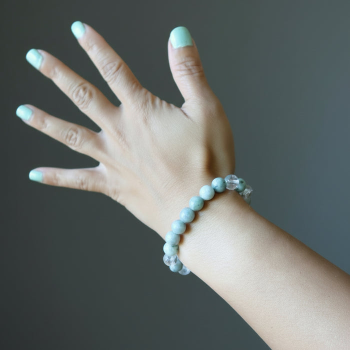 jade and clear quartz bracelet
