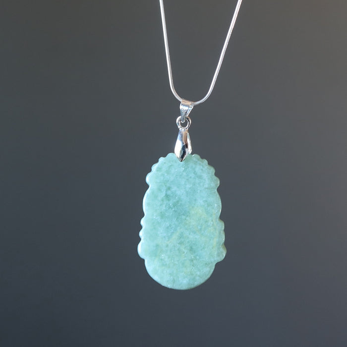 jade zodiac snake necklace on sterling silver