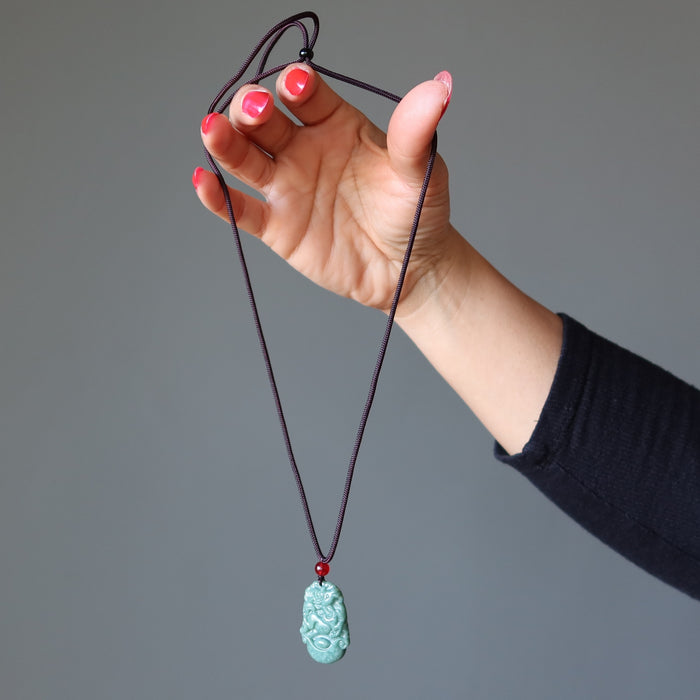 Jade Necklace Year of the Horse 2026 Brown Cord