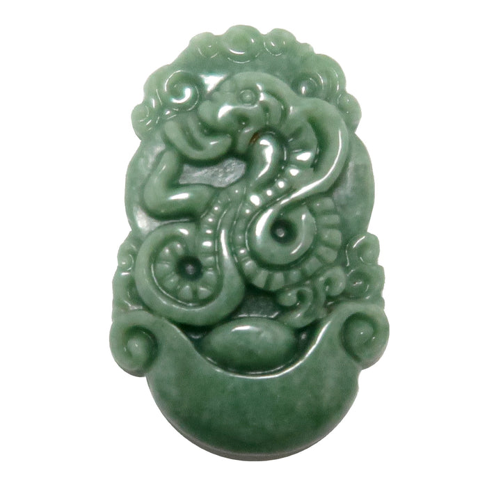 Jade Necklace Year of Snake Nephrite Sterling Silver