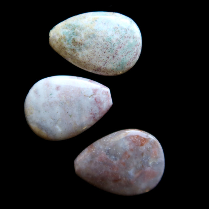 Purple Jasper Crystal Set of 3 Drilled Pear Jewelry Gem