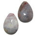 Two teardrop-shaped stones with a marbled pattern on a white background