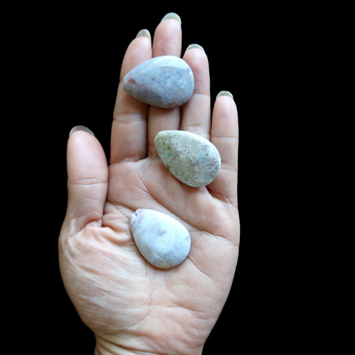 Purple Jasper Crystal Set of 3 Drilled Pear Jewelry Gem