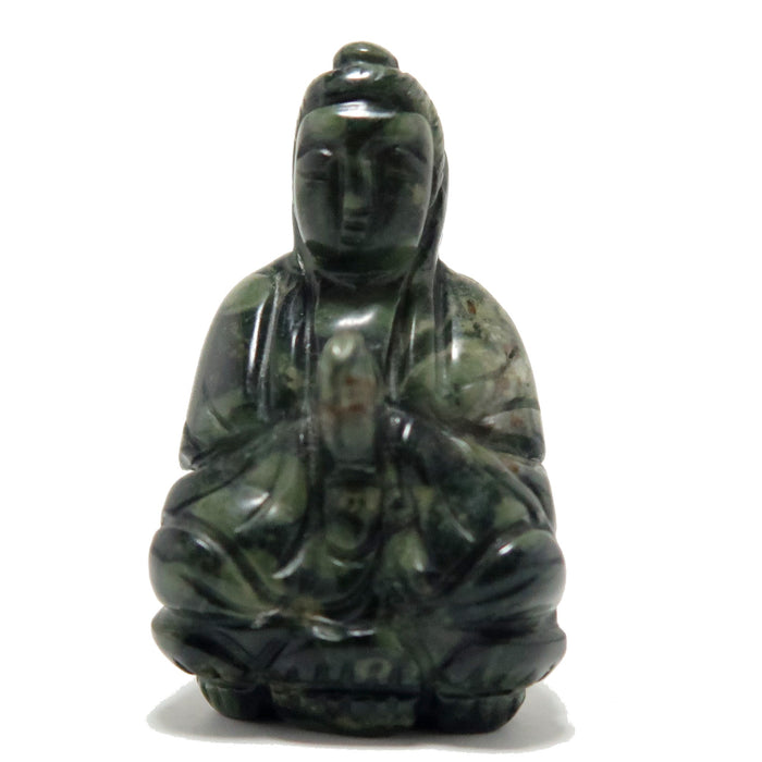 green jasper praying buddha