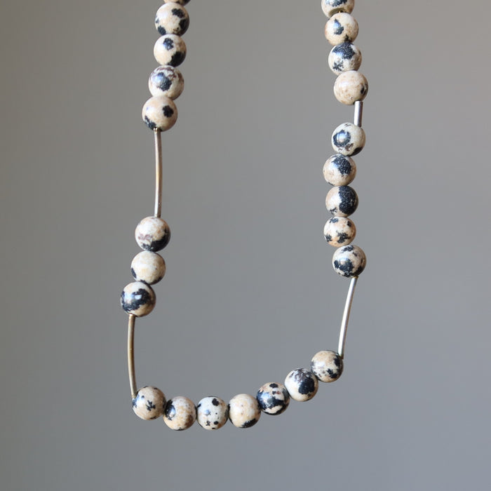 Dalmatian Jasper Necklace Funky Fun Beaded Crystal