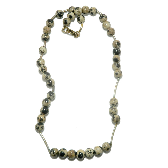 Dalmatian Jasper Necklace Funky Fun Beaded Crystal Jewelry