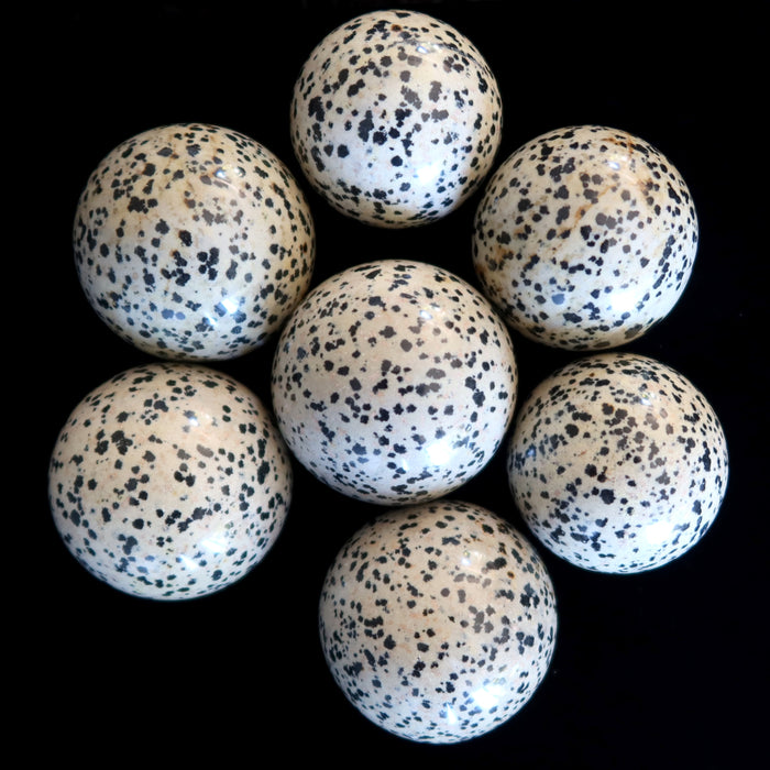 Dalmatian Jasper Sphere Bundle Good Spot Crystal Ball Lot of 7