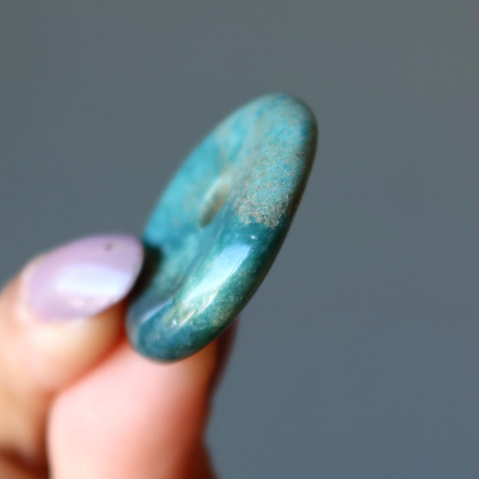 Green Jasper Gemstone Donut Grounding Stone