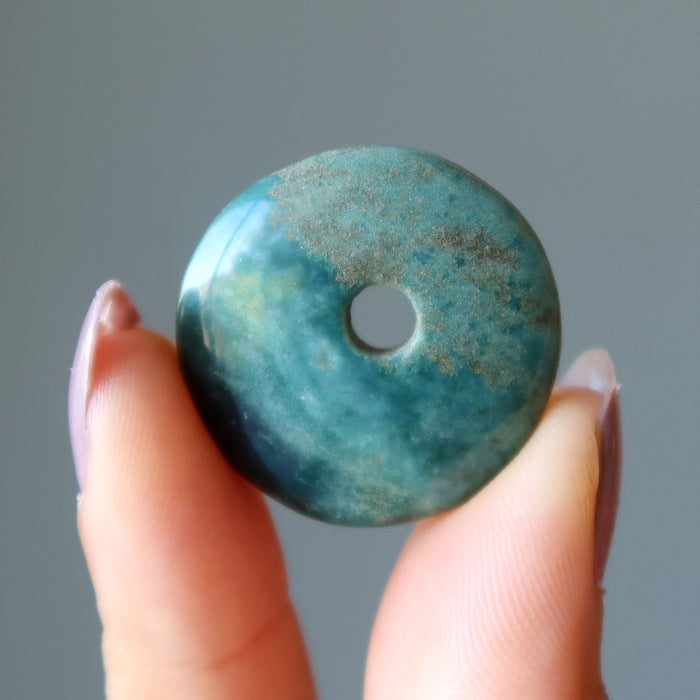 Green Jasper Gemstone Donut Grounding Stone