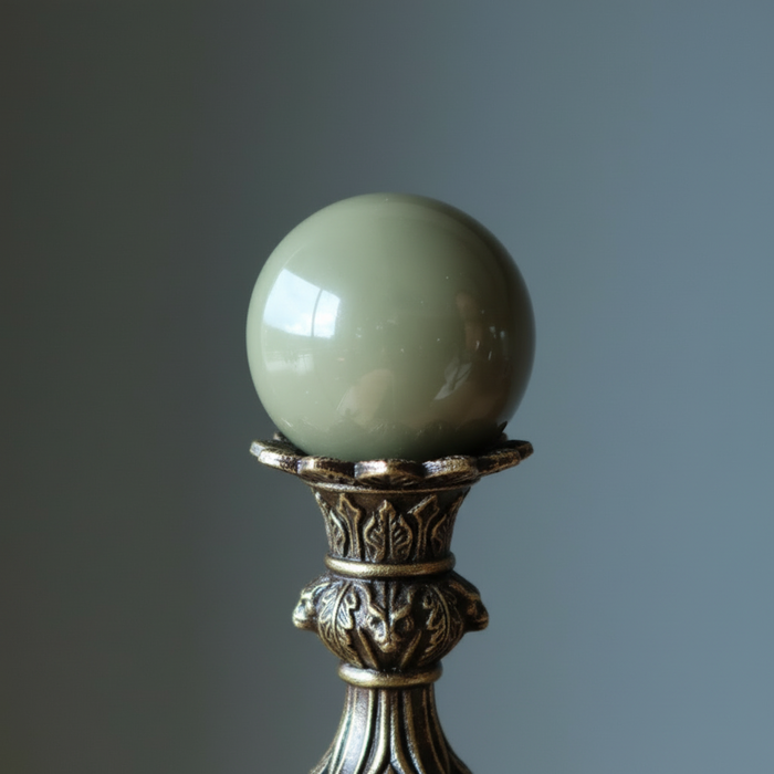 Green Jasper Sphere Olive Branch Crystal Ball