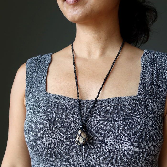 Ivory Jasper Necklace Feel Good Crystal Macrame