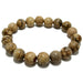 Beaded Landscape Jasper bracelet  with brown and beige stones on a white background