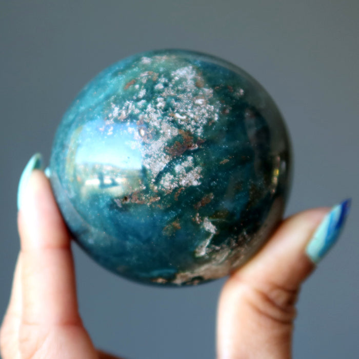 green ocean jasper sphere