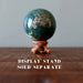green ocean jasper sphere on ball stand
