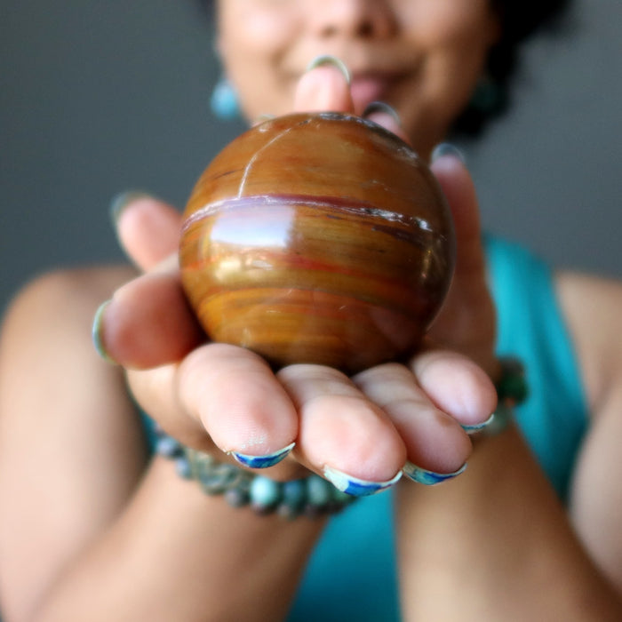 red ocean jasper sphere