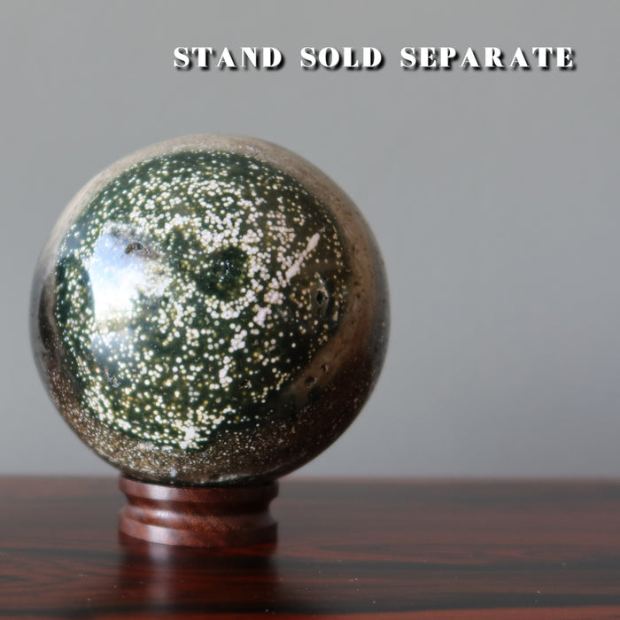 Ocean Jasper Sphere Green White Arctic Orbicular Crystal Ball