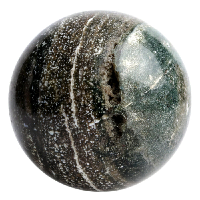 Ocean Jasper Sphere Green White Arctic Orbicular Crystal Ball