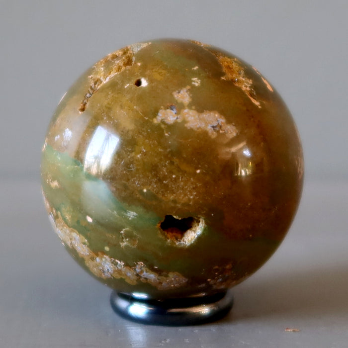 Ocean Jasper Sphere Green Brown Crater Crystal Ball