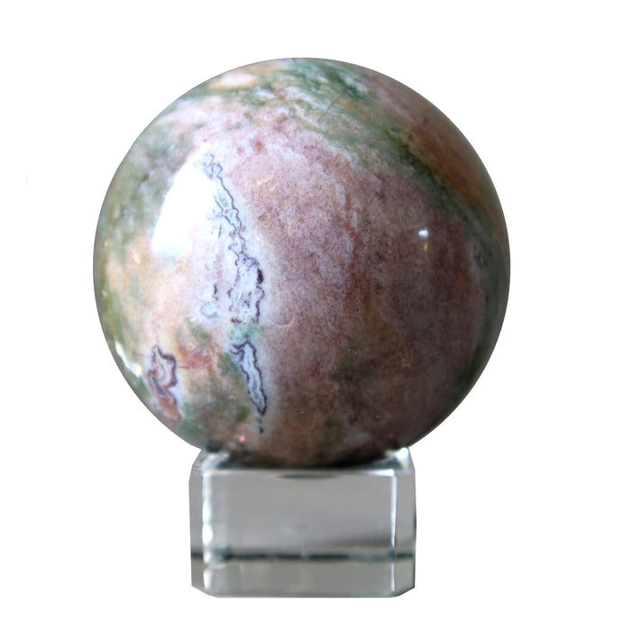 Ocean Jasper Sphere Pastel Wave Green Purple Crystal Ball