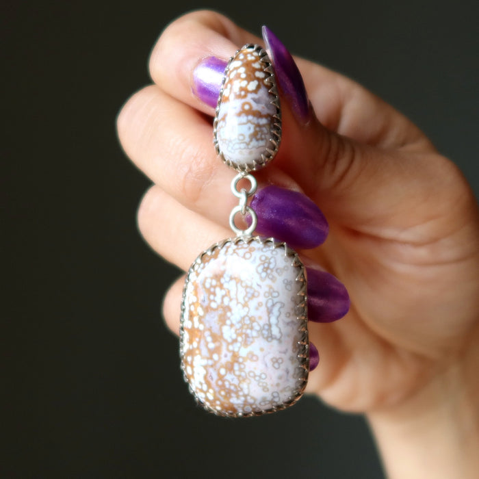 ocean jasper sterling silver dangle pendant