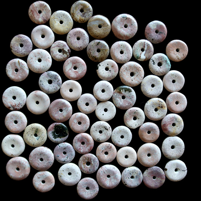 Jasper Gemstone Donut Pink Bundle of 59 Stand Focal Stones