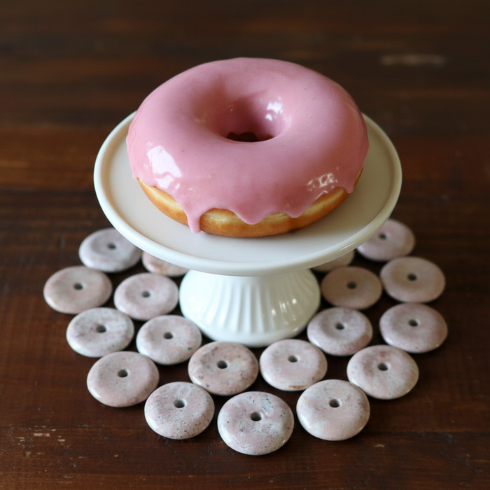 Pink Jasper Gemstone Donut Strawberry Cream