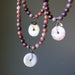 Necklaces with purple aventurine beads and a round jasper pendant