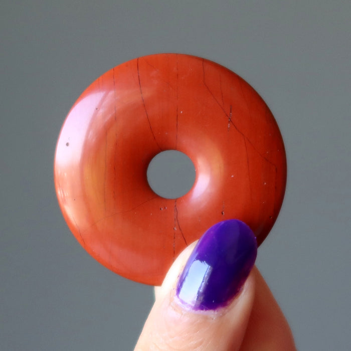 Red Jasper Gemstone Donut Cherry Berry Display Jewelry
