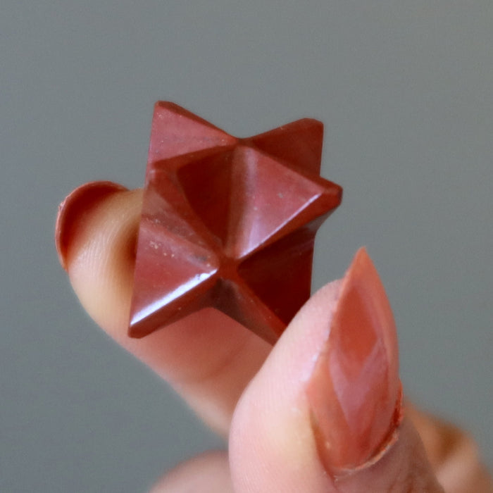 Red Jasper Merkaba Sacred Star Meditation Stone