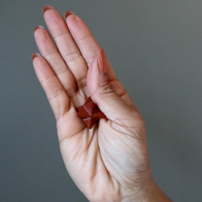 Red Jasper Merkaba Sacred Star Meditation Stone