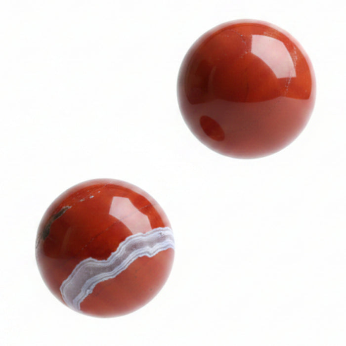 Red Jasper Sphere Pair Fire Desire Bright Crystal Balls