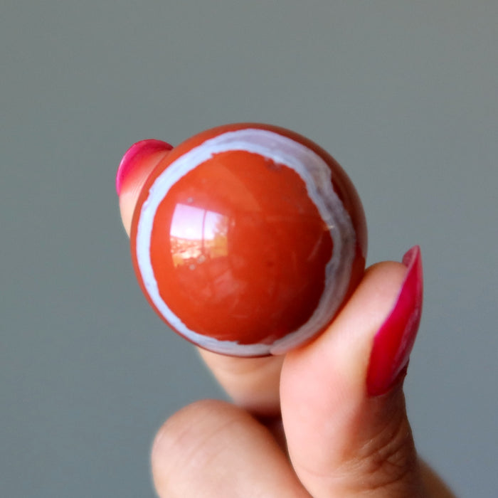 Red Jasper Sphere Pair Fire Desire Bright Crystal Balls