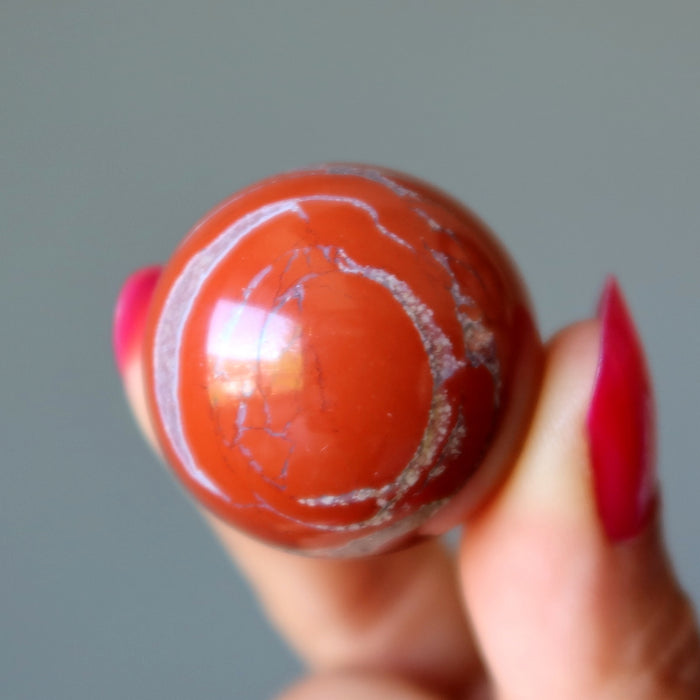 Red Jasper Sphere Pair Fire Desire Bright Crystal Balls