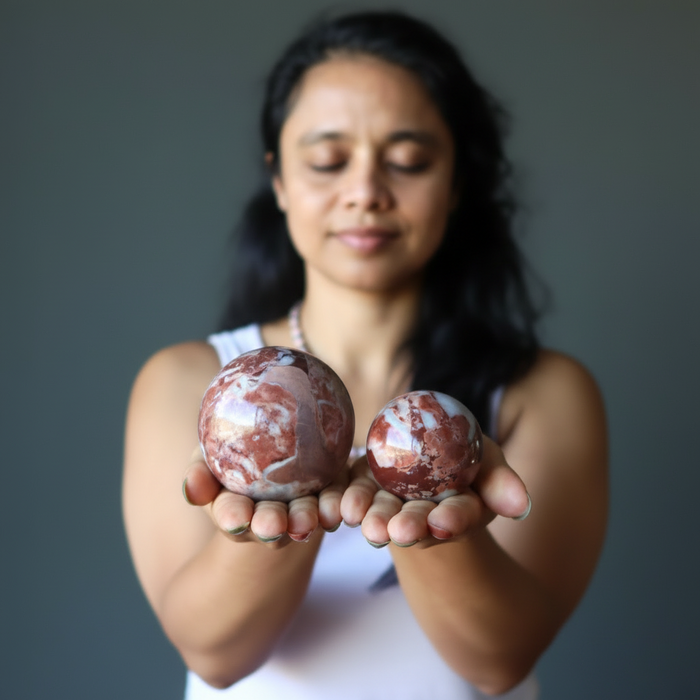 Red Jasper Sphere Picture Mosaic Crystal Ball