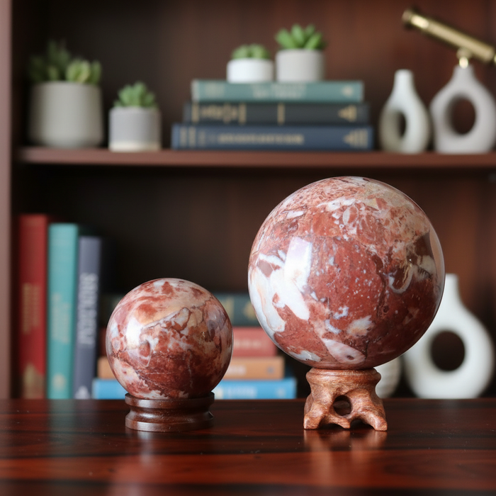 Red Jasper Sphere Picture Mosaic Crystal Ball